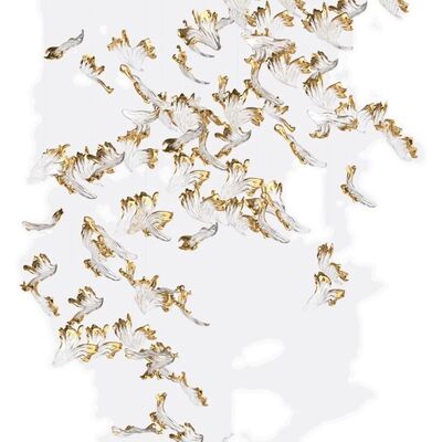 Lámpara colgante de cristal decorativa para el vestíbulo del hotel hecha a medida, moderna, con iluminación LED, araña de techo, accesorios con hojas de oro