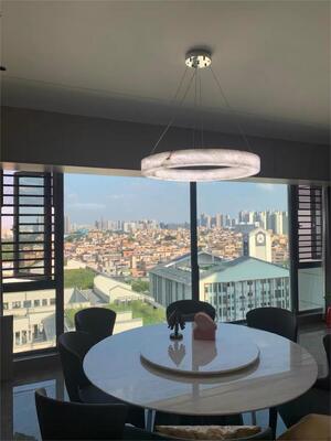 Lámpara de bronce de alabastro y lámpara de luz para el comedor