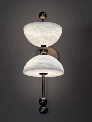 Lámpara de pared del hemisferio de mármol Matt Beads Decoración Hotel Villa Restaurante Fondo Luminosa sandía Luces de pared de mármol