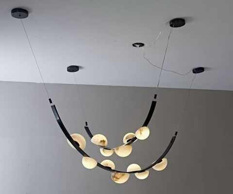 Lámpara de cristal de mármol para el comedor Hotel E26 AC Simple Diseñador Creativo Iluminación de sala de estar