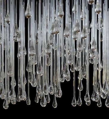 Proyecto de lujo mayorista candelabros de gran tamaño lágrima clara cristal transparente luz colgante para hotel Lobby Villa restaurante