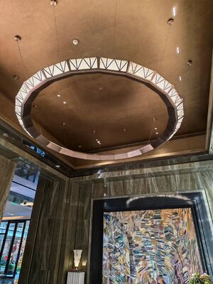 Salón de isla moderno, lámpara colgante de acero inoxidable y cristal, control remoto LED, alto brillo, 3 años