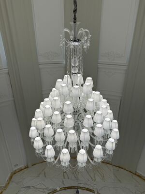 Lámpara colgante de cristal de lujo de Europa Salón de estar Salón de hotel Villa Aplicación Lujo velas lámparas de luz
