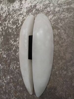 Piedra de alabastro natural de oro pulido de forma de cúpula de latón lámpara colgante para isla de cocina luz colgante