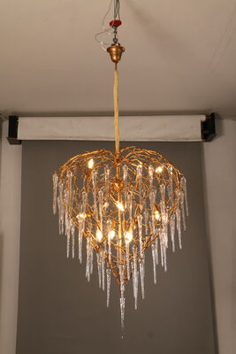 Candelabro de cristal de gran tamaño de varios niveles, lámpara colgante de gran vestíbulo, iluminación de techo de salón de baile de Hotel de lujo