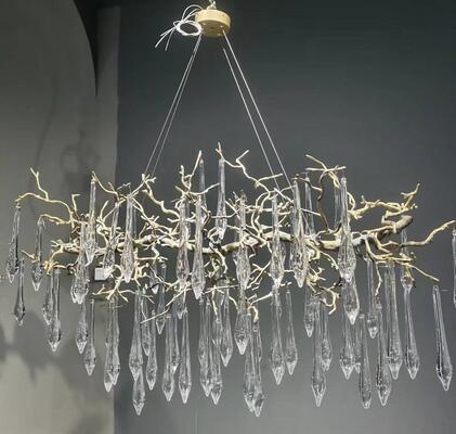 Lámpara colgante de cristal transparente de lujo, iluminación decorativa para techo, vestíbulo de Hotel, banquete, salón VIP