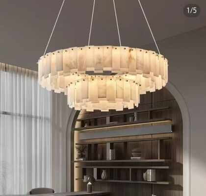 Lustrero de cinta de cristal de varias capas de diseño personalizado Arte moderno europeo Decoración de salón de banquetes Iluminación