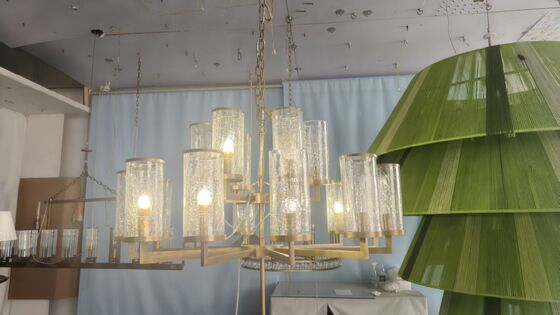 Mini cinta de cristal a medida Cluster de lámpara de luces de arte moderno europeo Decoración de grupo de banquetes