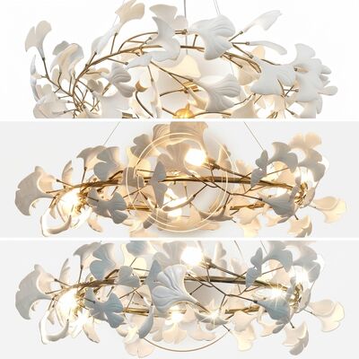 Lámpara colgante de hoja de palma de cristal contemporánea de lujo, luz de techo colgante con acabado dorado personalizado para decoración de Hotel y Villa