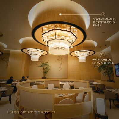 Luces de lujo de cristal de mármol español Linterna de vestíbulo grande personalizada para Hotel Villa Club