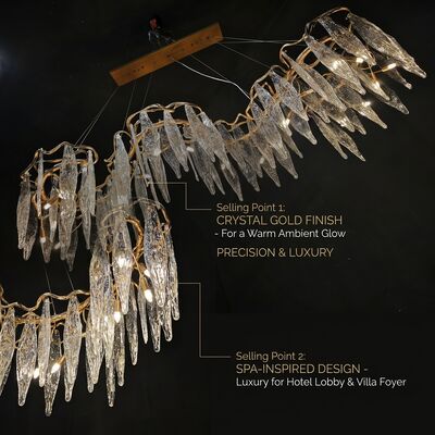 Gran Villa colgante de cristal lámpara de luz personalizada de mármol colgante lujosa decoración de comedor