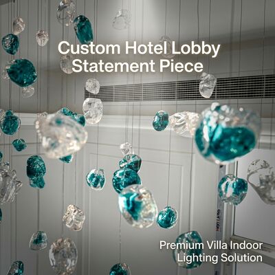 Venta al por mayor, lámpara de gota de agua, luces colgantes de cristal, cantidad mínima de pedido, 30-50 Uds., pedido Flexible, suministro comercial para Hotel Villa